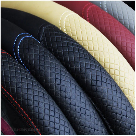 37/38cm Automobile universal steering wheel cover non-slip car steering wheel cover non-slip embossed leather Car-styling