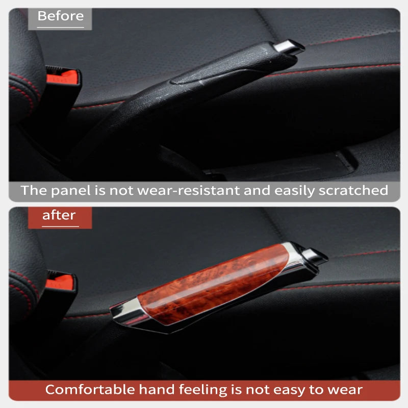 SEAMETAL Car Hand Brake Cover Handbrake Grips Protection Cover Carbon Fiber Parking Brake Decoration Shell Interior Accessories