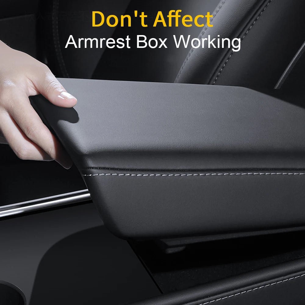 USVOTOV Armrest Hidden Storage Box For Tesla Model Y Center Console Organizer Tray 2024 2023 2022 Car Interior Accessories