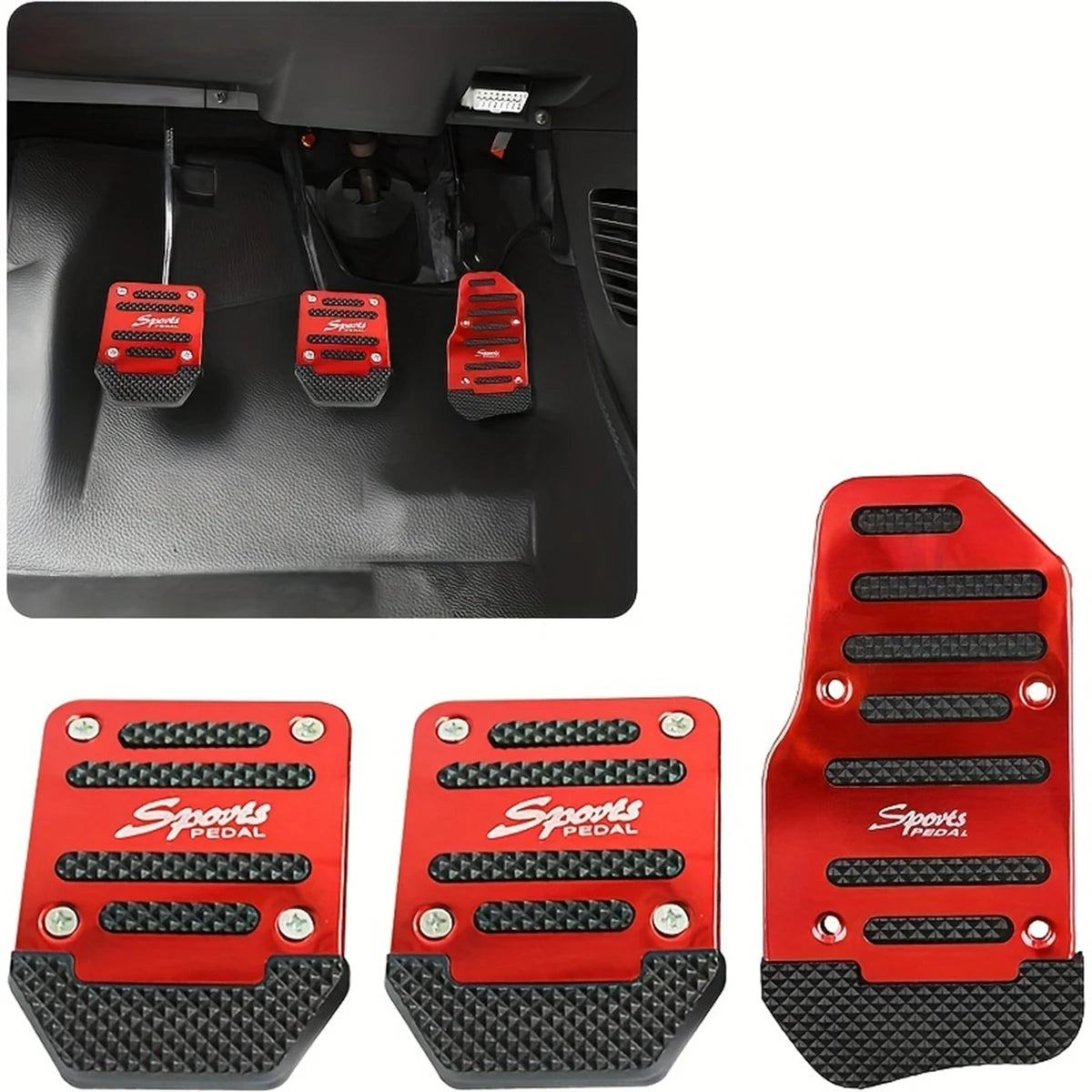 1set Car Pedal Protection Cover Car Brake Accelerator Pedal Manual Gear Pedal For Car Universal Pedal